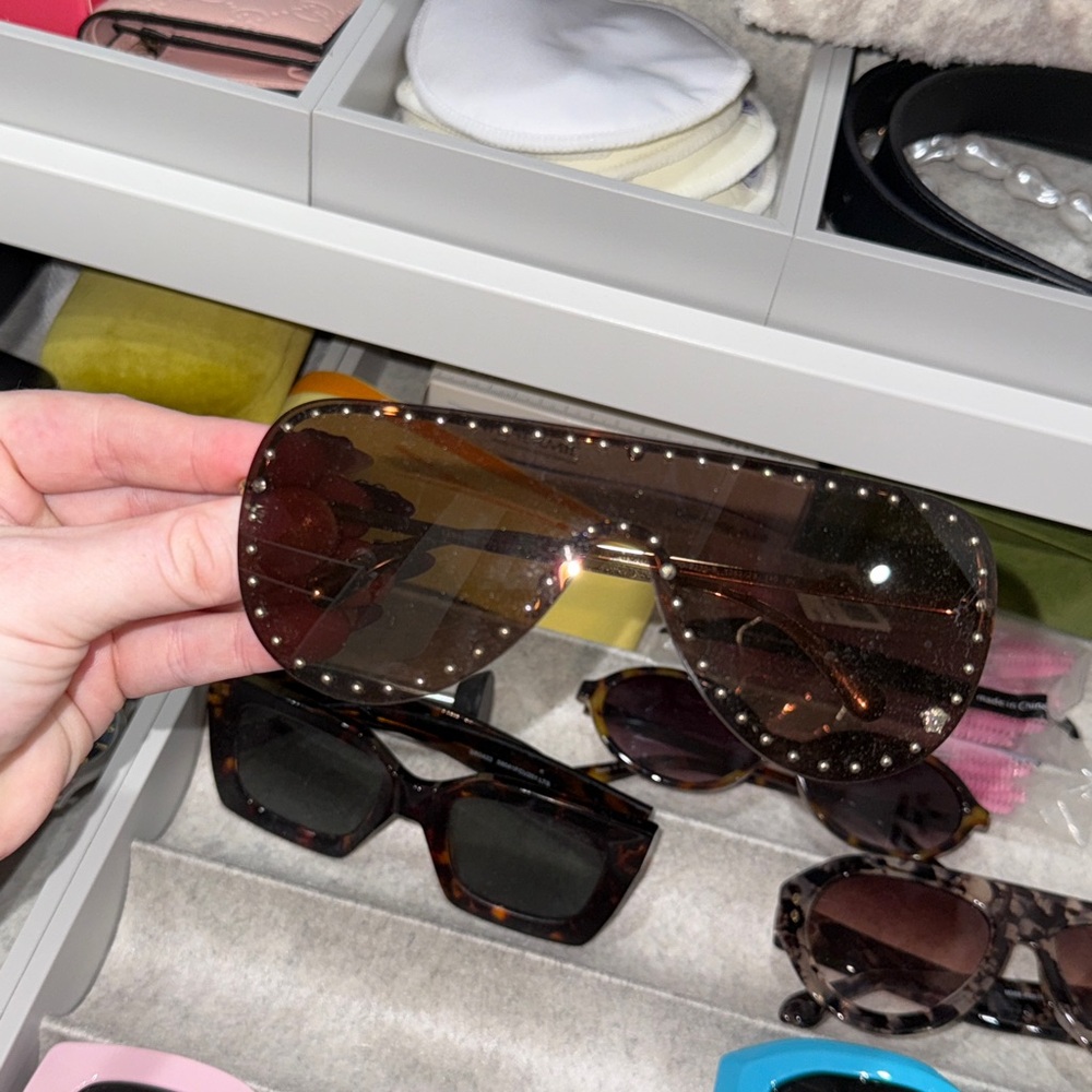 Versace Studded Brown Sunglasses